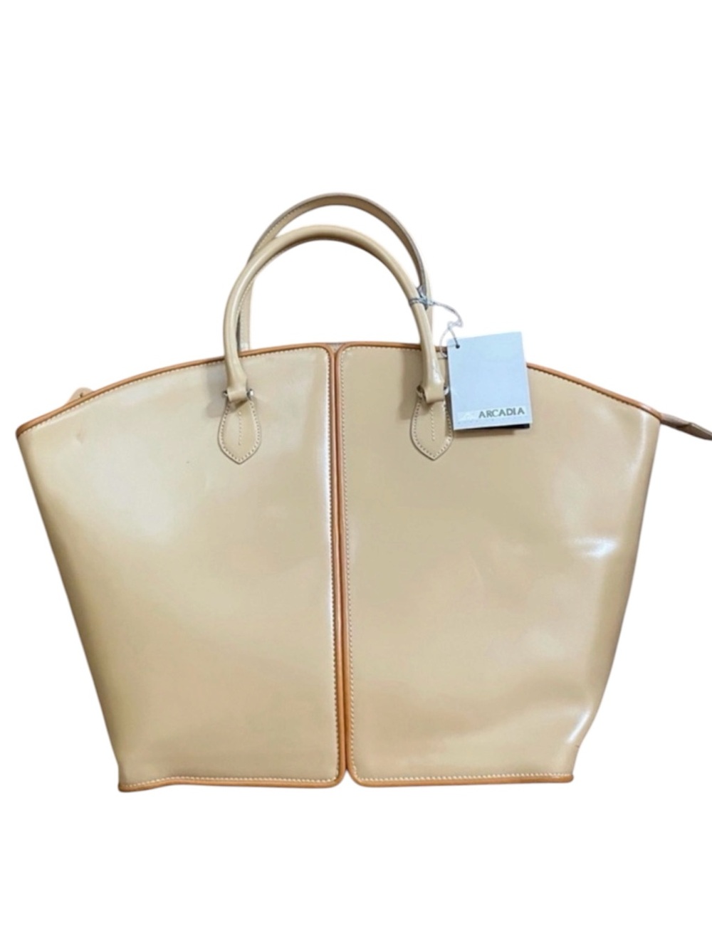 ARCADIA structured leather bag, made in Italy, NWT